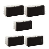 Kit 5 Modulo Interruptor Simples 10A 250V Preto - Tramontina