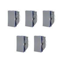 Kit 5 Módulo Interruptor Simples Cinza Pial Plus+ 611010CZ Kit 5 Módulo Interruptor Simples Cinza Pial Plus+ 611010CZ