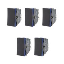Kit 5 Modulo Interruptor Simples Preto Pial Plus+ 611010PT