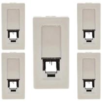Kit 5 Módulo Tel Rj11 2 Fios Pial Plus 635011 Cor Bege Kit 5 Módulo Tel Rj11 2 Fios Pial Plus 635011 Cor Bege