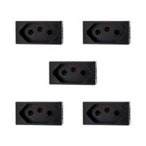Kit 5 Módulo Tomada 20A 250V Preto Borne 615060PT Pial Plus+