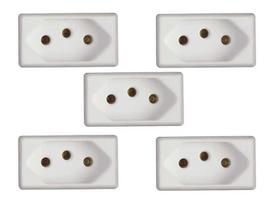 Kit 5 Modulo Tomada 20a Branca 2P+T Tramontina Liz