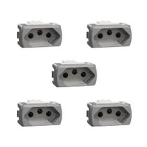 Kit 5 Modulo Tomada 20A Pb Cor Alumínio S3B70352 Miluz Schneider