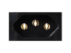 Kit 5 modulo tomada 2p+t 10a 250v preto pezzi linha 50000