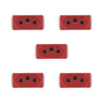 Kit 5 Módulo Tomada 2P+T 20A 250V Vermelho Aria Tramontina