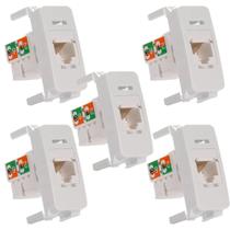 Kit 5 modulo tomada informatica rj45 cat5e br b3 - margiurus