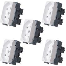 Kit 5 modulo tomada padrao brasileiro 2p t 20a-250v br b3 - margirus