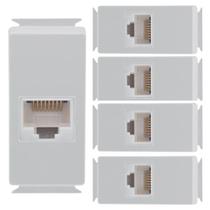 Kit 5 Modulo Tomada Telefone Rj11 Tramontina Aria Branco