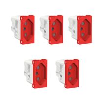 Kit 5 Módulo Tomada Vermelho 20A S70203134 Orion Schneider