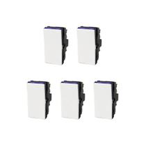 Kit 5 Módulos 1 Interruptor Simples Branco Borne Pial Plus+