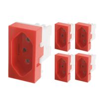 Kit 5 Módulos De Tomada 20a Vermelho Fame Evidence/Modulare