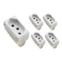 Kit 5 Módulos de Tomada 2p+T 20a/250v Branco Tramontina
