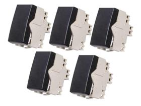 Kit 5 Módulos Interruptor Simples Ebony Clean Margirius 16810 Kit 5 Módulos Interruptor Simples Ebony Clean Margirius 16810