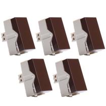 Kit 5 Módulos Interruptor Simples Marrom Infiniti MarGirius