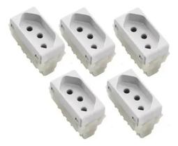 Kit 5 Módulos Tomada 10a 2p+t Liz Branca Tramontina 2292