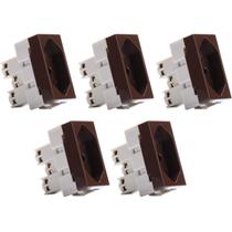 Kit 5 Módulos Tomada 20A Marrom Infiniti MarGirius