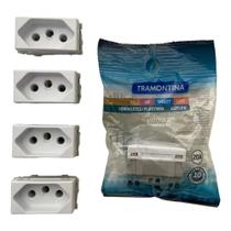 Kit 5 Modulos Tomadas 20a 2p+t Liz Branco Tramontina 1362