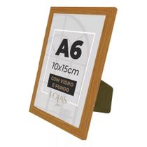 Kit 5 Moldura Quadro A6 15x21cm Com Acetato fundo gravata Poster Certificado - Marrom