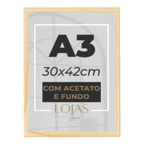Kit 5 Molduras A3 30x42cm Acetato Quadro Diploma Foto Poster - Pinus