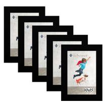 Kit 5 Molduras Porta Retrato 10X15 Preto