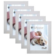 Kit 5 Molduras Porta Retrato 15X21 Branco