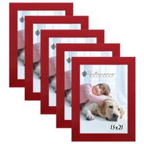 Kit 5 Molduras Porta Retrato 15X21 Vermelho Kit 5 Molduras Porta Retrato 15X21 Vermelho