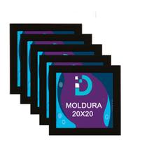 Kit 5 Molduras Pretas 20x20 Com Fundo Em Eucatex Para Decoração e Arte Artesanal Kit 5 Molduras Pretas 20x20 Com Fundo Em Eucatex Para Decoração e Arte Artesanal
