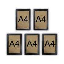 Kit 5 Molduras Quadro Certificado Diploma A4 Com Fundo MDF Kit 5 Molduras Quadro Certificado Diploma A4 Com Fundo MDF