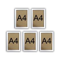 Kit 5 Molduras Quadro Certificado Diploma A4 Com Fundo MDF Kit 5 Molduras Quadro Certificado Diploma A4 Com Fundo MDF