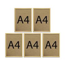 Kit 5 Molduras Quadro Certificado Diploma A4 Com Fundo MDF Kit 5 Molduras Quadro Certificado Diploma A4 Com Fundo MDF