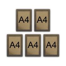 Kit 5 Molduras Quadro Certificado Diploma A4 Com Fundo MDF Kit 5 Molduras Quadro Certificado Diploma A4 Com Fundo MDF