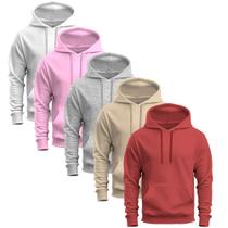 Kit 5 Moletons Liso Basico Blusa De Frio Canguru Confortavel Inverno