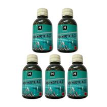 Kit 5 Molykote A2 100ml Aditivo MoS2 Bissulfeto De Molibdênio Evita Desgaste Reduz Atrito E Temperatura No Motor Alta Performance