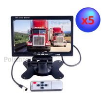 Kit 5 Monitores 7" Veicular Tela LCD Portátil Analógico- 5UN