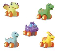 Kit 5 Mordedor Dinos P/bebê Carrinho Divertoys Sortidos Kit 5 Mordedor Dinos P/bebê Carrinho Divertoys Sortidos
