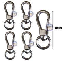 Kit 5 Mosquetão Aço Inox Profissional Engate Rápido suporta