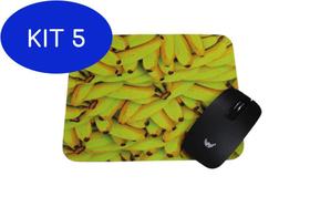 Kit 5 Mouse Pad Bananas Coleção Frutas - Deluzz
