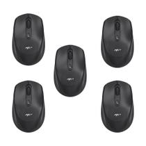 Kit 5 Mouses Sem Fio Recarregável Mega M180 Preto DPI Ajustável