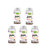 Kit 5 Multivitamínico Gummy Unilife Bioviton 5x30 Gomas De Framboesa Kit 5 Multivitamínico Gummy Unilife Bioviton 5x30 Gomas De Framboesa