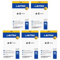 Kit 5 Multivitamínico Lavitan AZ Original Com 90 Comprimidos
