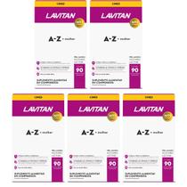 Kit 5 Multivitamínico Lavitan AZ Para Mulher Com 90 Comp