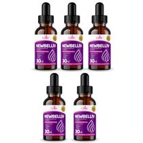 Kit 5 Newbelliv Ácido Hialurônico, Silício, Resveratrol, Colágeno e Selênio 30ml Celliv