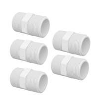 Kit 5 Niple Tigre PVC Roscável para Água Fria 1/2" Branco 20mm