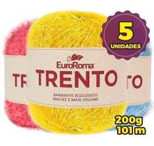 Kit 5 Novelos Barbante Euroroma Trento 200g Cores Variadas