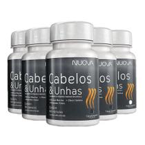 Kit 5 Nuova Cabelos E Unhas Biotina Catarinense 60 Cápsulas
