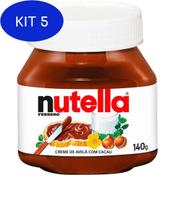 Kit 5 Nutella 140G Ferrero Creme De Avelã