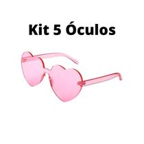 Kit 5 Óculos De Coração Lolita Adulto Transparente Rosa