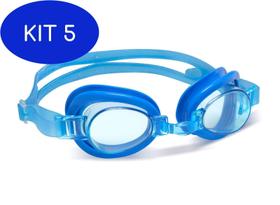 Kit 5 Óculos De Natação Infantil Vollo Junior Jr Classic Azul