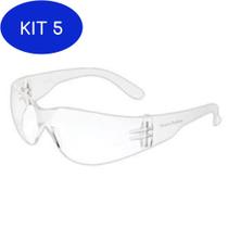 Kit 5 Óculos de segurança incolor marca Kalipso modelo