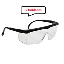 Kit 5 óculos Protetor Epi Incolor Haste Regulagem Com Ca - UN / 5